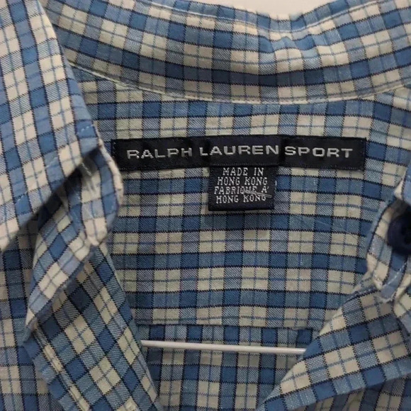 Ralph Lauren Sport Shirt Stretch Blue Plaid - Picture 3 of 8